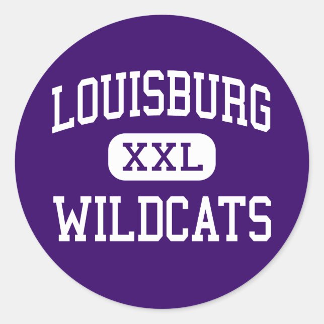 Adesivo Redondo Louisburg - Wildcats - High - Louisburg Kansas (Frente)