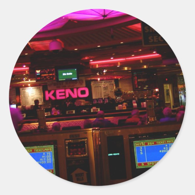 Adesivo Redondo Lounge Stardust Las Vegas Keno (Frente)