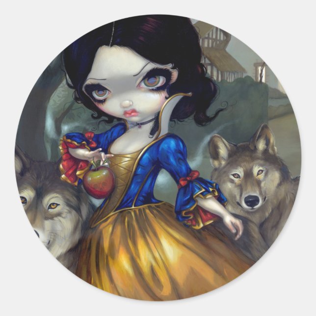 Adesivo Redondo "Loup-Garou: Blanche Neige" Sticker (Frente)