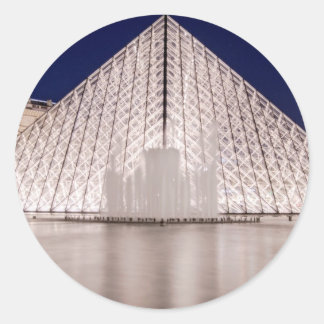 Adesivo Redondo louvre pirâmide france paris à noite