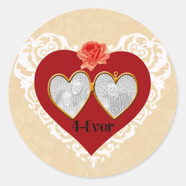 Adesivo Redondo Love 4 Ever Locket Stickers (Frente)