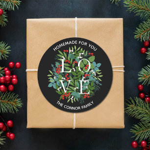 Adesivo Redondo LOVE Aços Holandeses Natal Caseiro