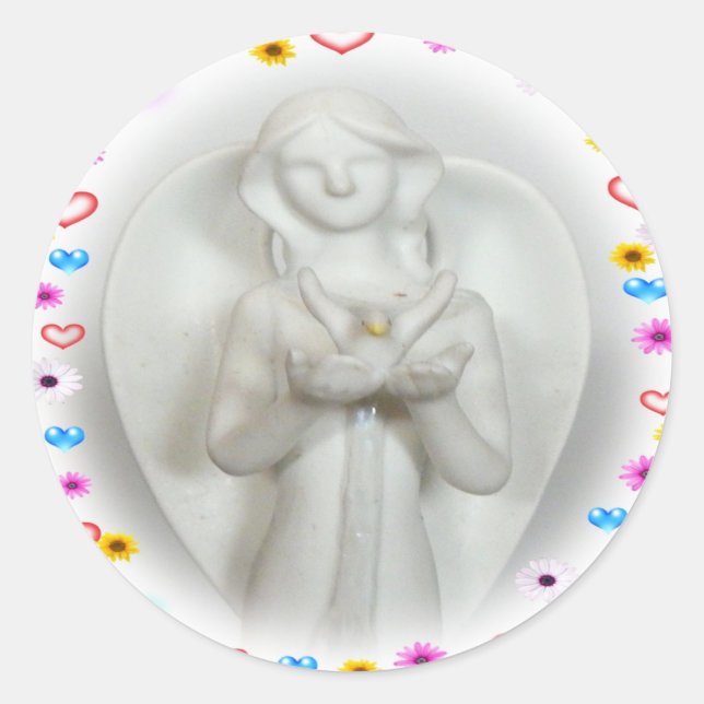 Adesivo Redondo Love Angel Sticker (Frente)