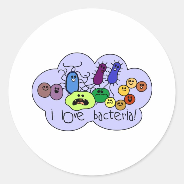 Adesivo Redondo Love Bacteria (Frente)