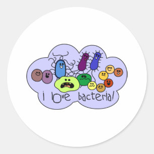 Adesivo Redondo Love Bacteria
