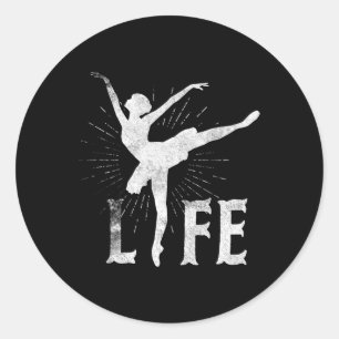 Adesivo Redondo Love Balé Life T Shirt Dancer Dançando Bola