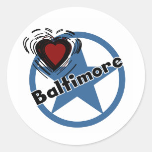 Adesivo Redondo Love Baltimore