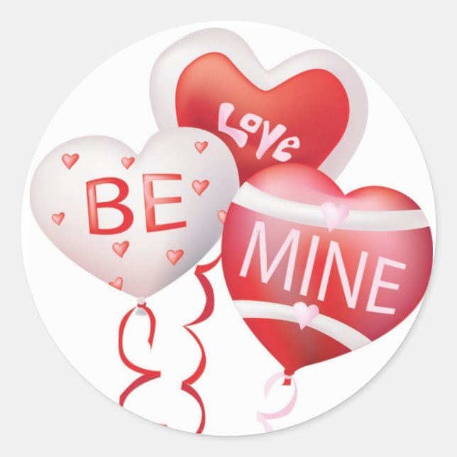 Adesivo Redondo Love Be Mine - Namorados Sticker (Frente)