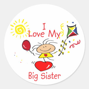 Adesivo Redondo Love Big Sister Stick