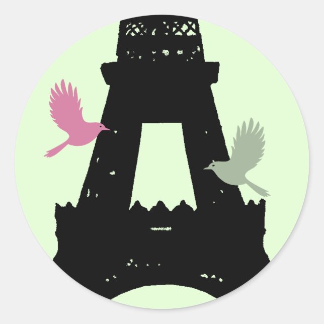 Adesivo Redondo Love Birds Sticker (verde) (Frente)