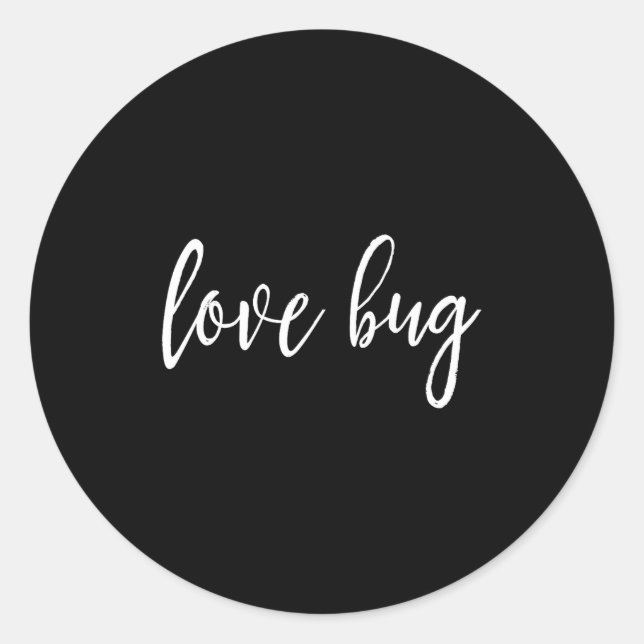 Adesivo Redondo Love Bug For Valentine's Day  (Frente)
