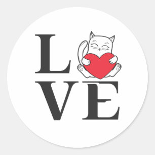 Adesivo Redondo Love Cats