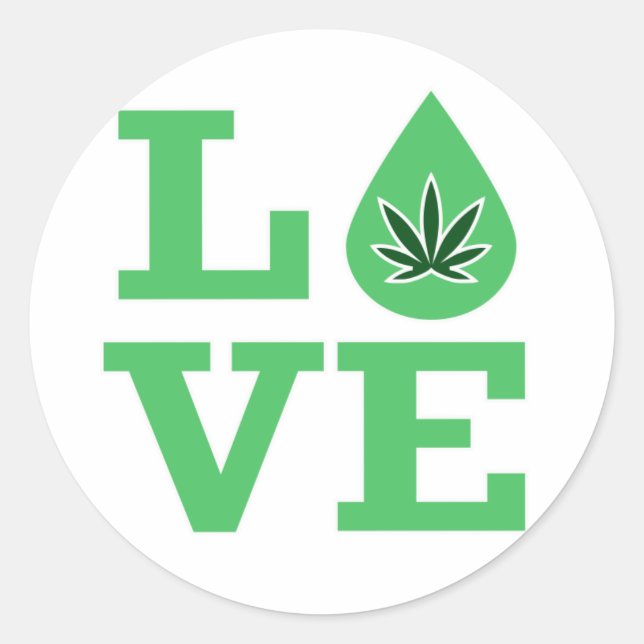 Adesivo Redondo Love Cbd - Stickers (Frente)