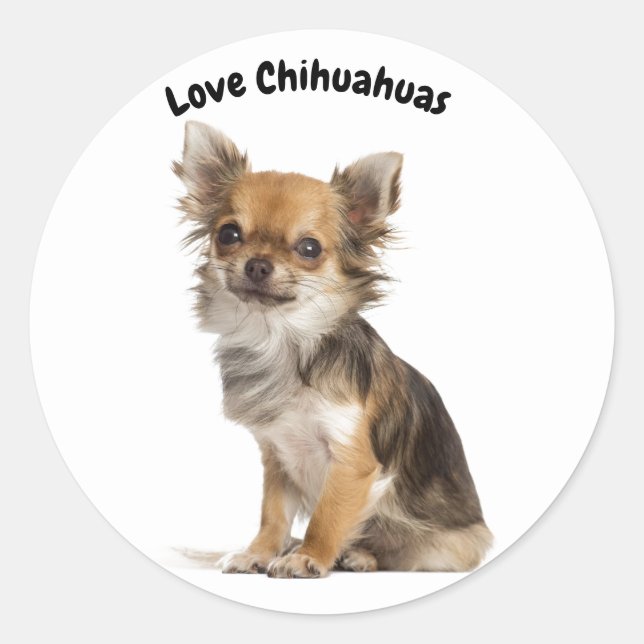 Adesivo Redondo Love Chihuahuas (Frente)
