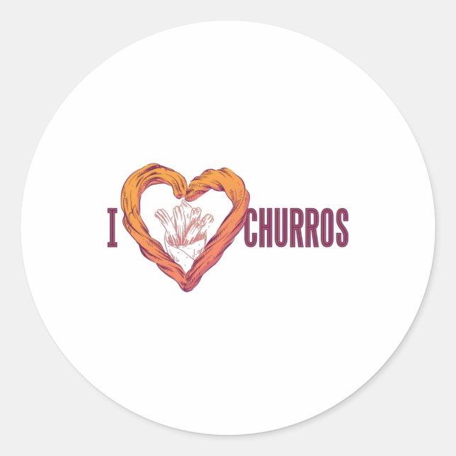 Adesivo Redondo Love Churros (Frente)