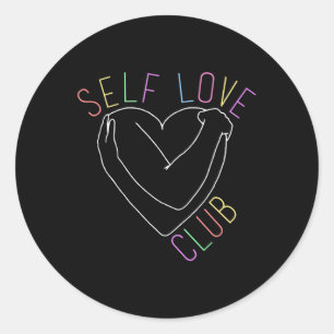 Adesivo Redondo Love Club Mental Health Awarness Line Art For Sup