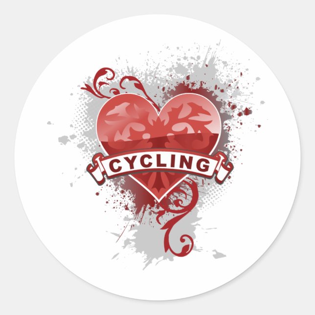 Adesivo Redondo Love Cycling (Frente)
