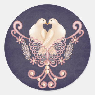 Adesivo Redondo Love Doves