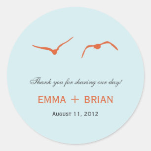 Adesivo Redondo Love Dovs Favor Sticker /Envelope Seal - Sky Blue