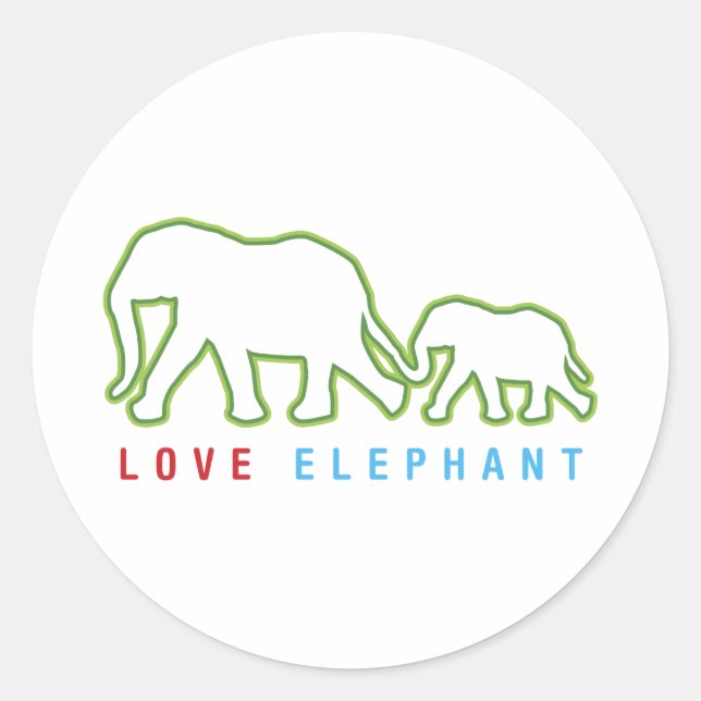 Adesivo Redondo Love Elephant (Frente)