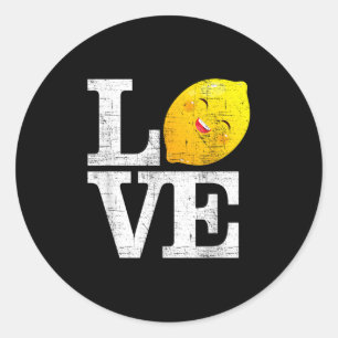 Adesivo Redondo Love Happy Lemon Freson Summer Lemonade