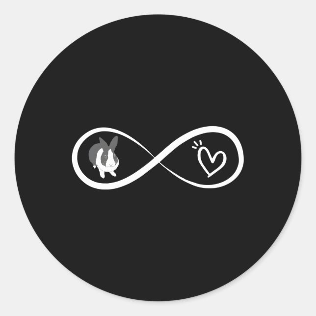 Adesivo Redondo Love He Dutch Rabbit Bunny (Frente)