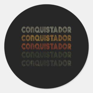 Adesivo Redondo Love Heart Conquistador Grunge Vintage Style Coniq