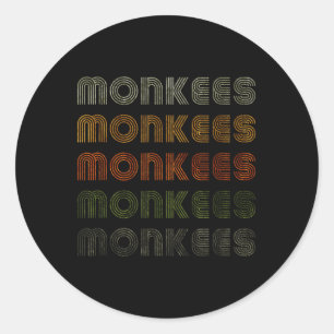 Adesivo Redondo Love Heart Monkees Tee Grunge Vintage Style Black