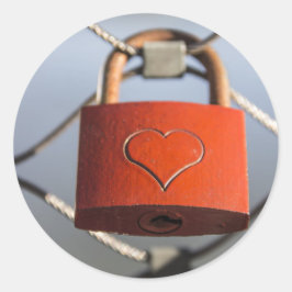 Adesivo Redondo Love Heart Padlock