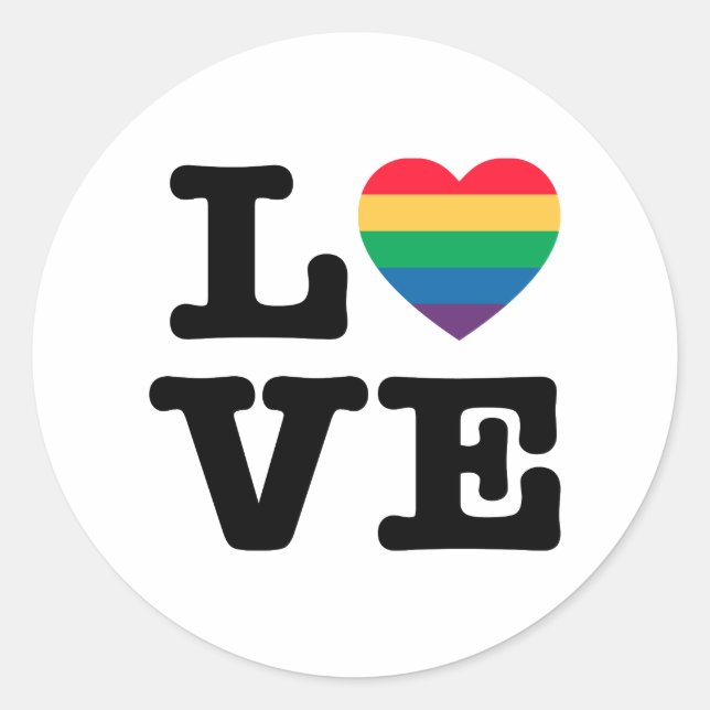 Adesivo Redondo Love Heart Pride Sticker (Frente)