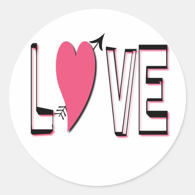 Adesivo Redondo Love Heart Sticker (Frente)