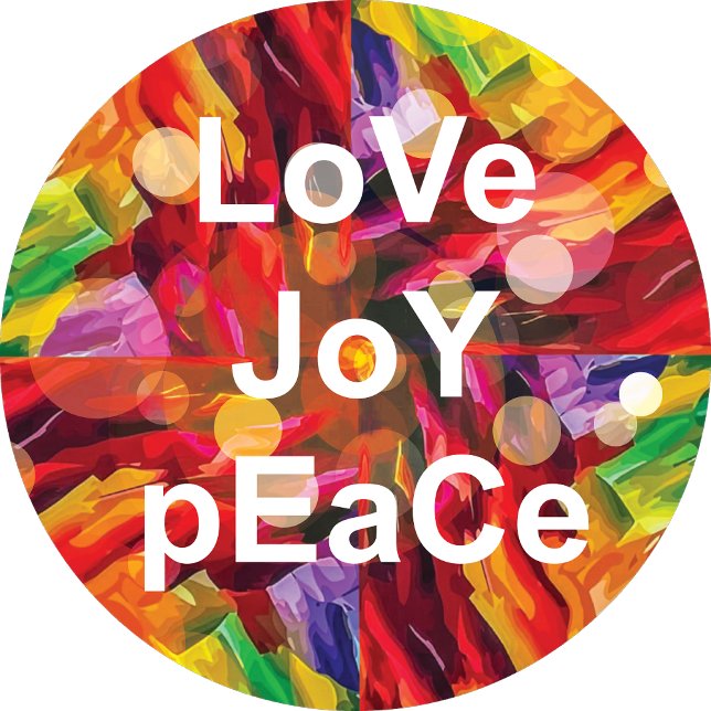 Adesivo Redondo Love Joy Peace Sticker Round (Criador carregado)