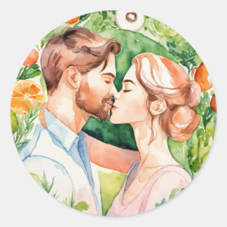 Adesivo Redondo Love Kiss Bliss