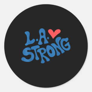 Adesivo Redondo Love La Heart Los Angeles Forte Apoio