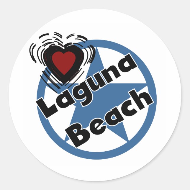 Adesivo Redondo Love Laguna Beach (Frente)