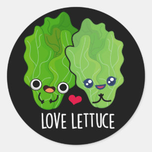 Adesivo Redondo Love Lettuce Funny Veggie Pun Dark BG