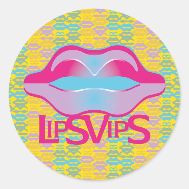 Adesivo Redondo Love Lips Vips by masanser (Frente)