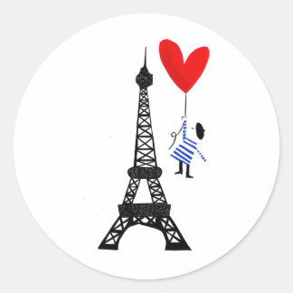 Adesivo Redondo Love makes him fly, in Paris