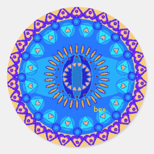 Adesivo Redondo Love Mandala Sticker (Frente)