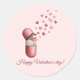 Adesivo Redondo Love Medicine Valentine's Day Design