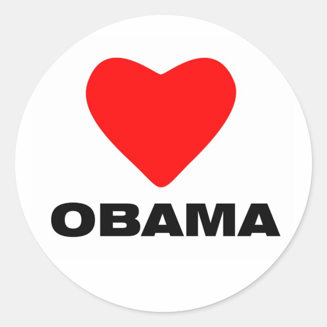 Adesivo Redondo Love Obama (Frente)