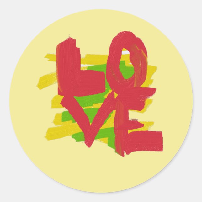 Adesivo Redondo Love Painted Art Sticker (Frente)
