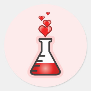 Adesivo Redondo Love Potion Chemistry, Science of Health