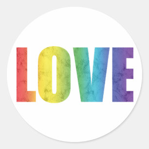 Adesivo Redondo LOVE Rainbow