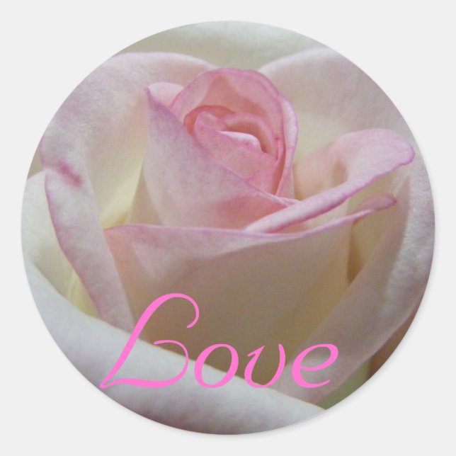 Adesivo Redondo Love Rosa Sticker (Frente)