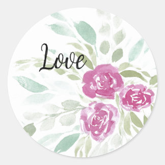 Adesivo Redondo Love Rosa Sticker
