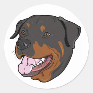 Adesivo Redondo Love Rottweiler Puppy Dog Sticker / Seal