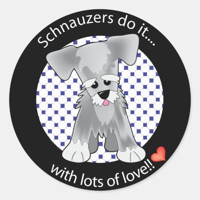 Adesivo Redondo Love Schnauzer (Frente)