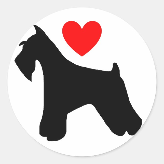 Adesivo Redondo Love Schnauzer Sticker (Frente)