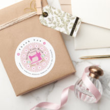 Love Sewing Cute Pink Business Address 